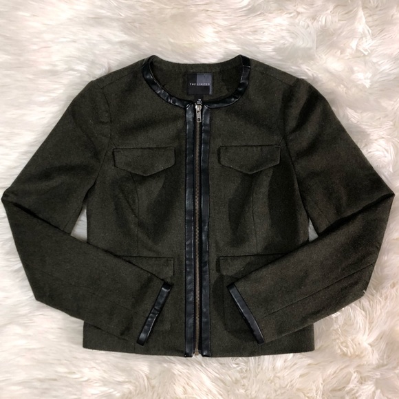 The Limited Deep Green Wool Zip Up Jacket - Blazer Size XS - Picture 7 of 7